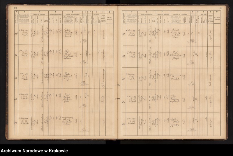 image.from.unit.number "Księga obejmująca wpisy wypadków śmierci Izraelitów w okręgu metrykalnym Krakowskim na rok 1899"