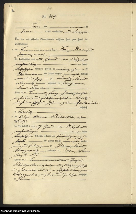 Obraz 18 z jednostki "Księga miejscowa małżeństw tom II [Rejestr główny małżeństw]"