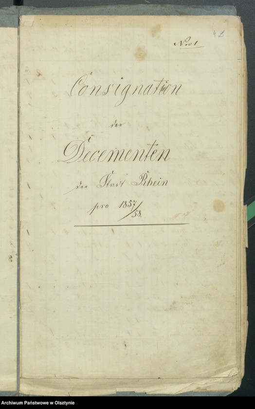 image.from.unit.number "Consignation der Decems Einnahme für des Kirchspiels Rhein"