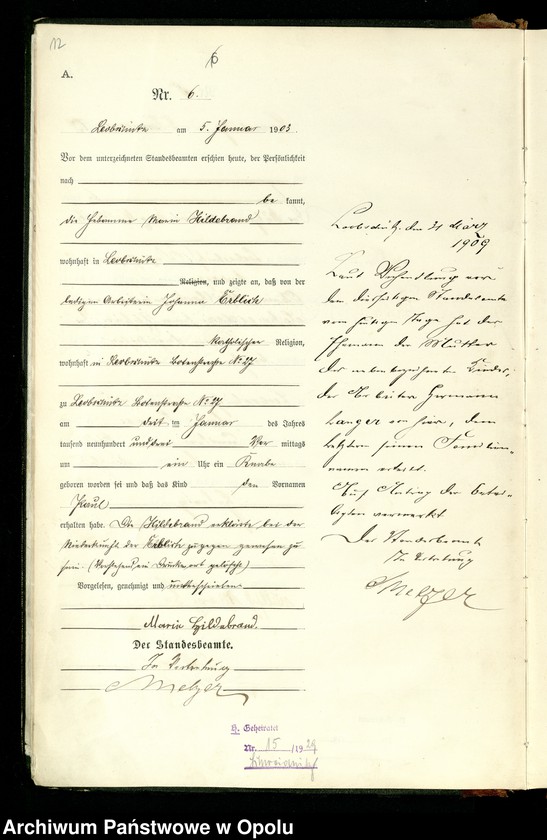 image.from.unit.number "Geburts-Register (Haupt-Register) 1903 (Głubczyce)"