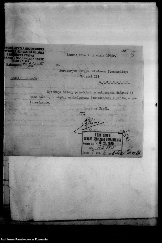 Obraz 9 z jednostki "Państwowa Szkoła Budownictwa i Handlu męska - Leszno, akta ogólne personalne"