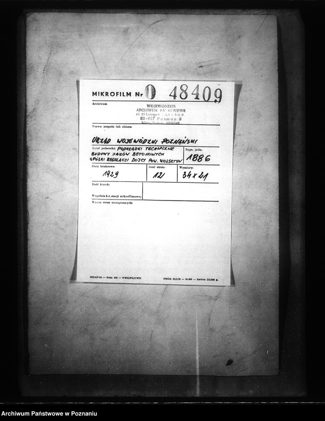 Obraz 2 z jednostki "Podkładki techniczne budowy jazów betonowych Spółki Regulacji Dojcy powiat wolsztyński"