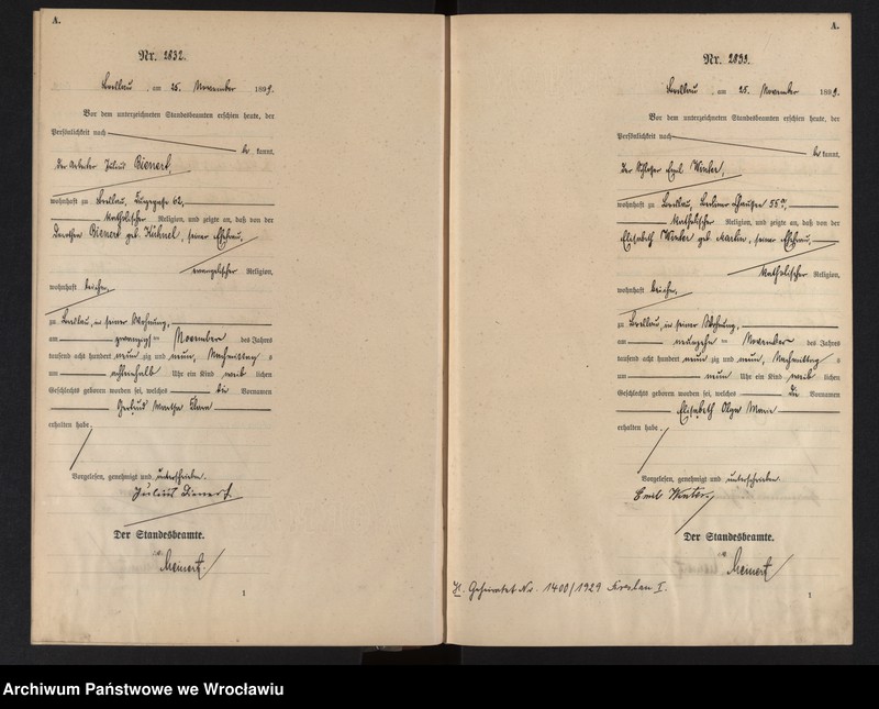 image.from.unit.number "Geburts-Haupt-Register Breslau I 1899 Band 8"