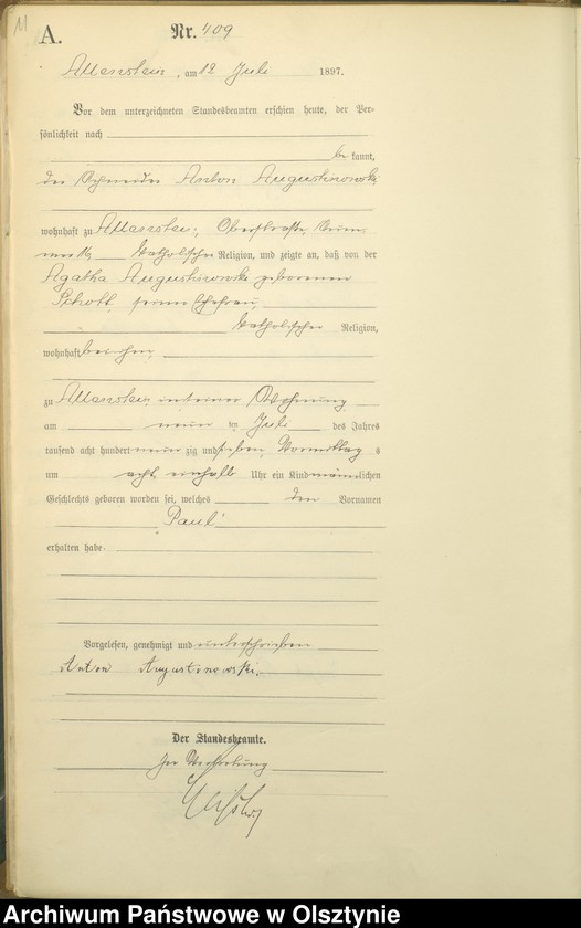 image.from.unit.number "Geburts-Haupt-Register Tom II,Nr 400 - 789"