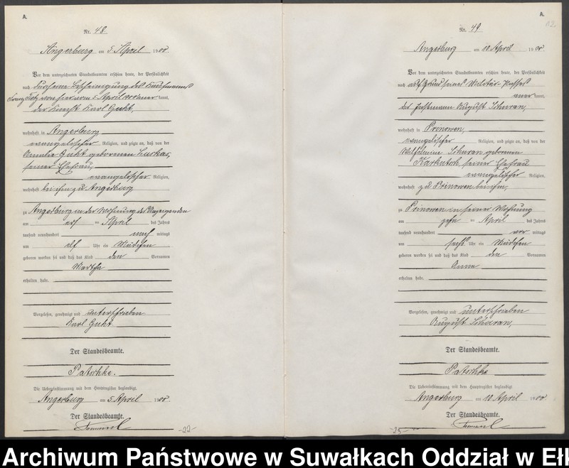 image.from.unit.number "Geburts-Neben-Register des Preussischen Standes-Amtes Angerburg Kreis Angerburg"