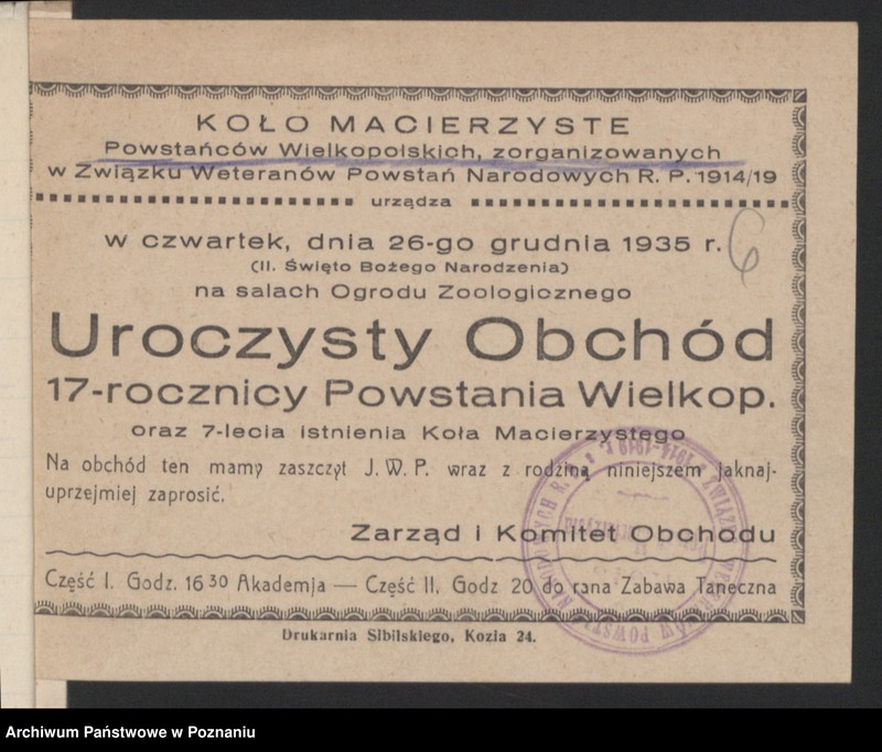 image.from.unit.number "Zebranie Zarządu, odprawy prezesów, zaproszenia [Związku Weteranów Powstań Narodowych Rzeczypospolitej Polski]"