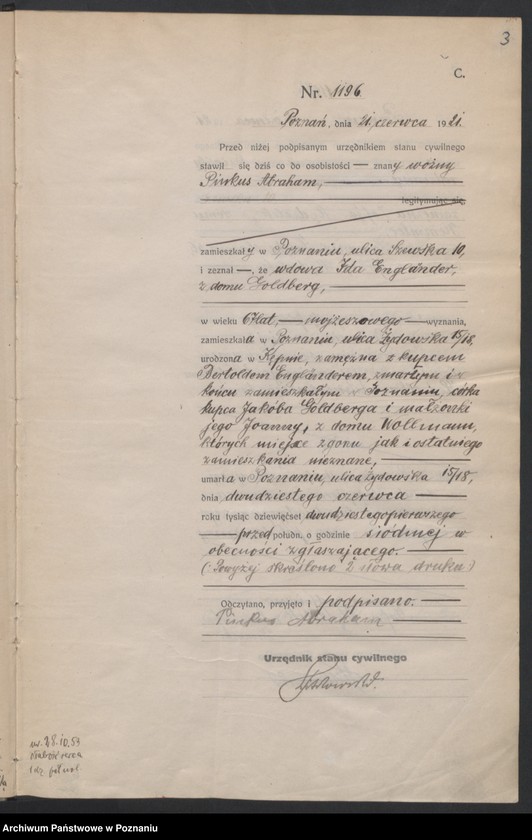 Obraz 5 z jednostki "Księga miejscowa zgonów tom III [Rejestr główny zgonów]"