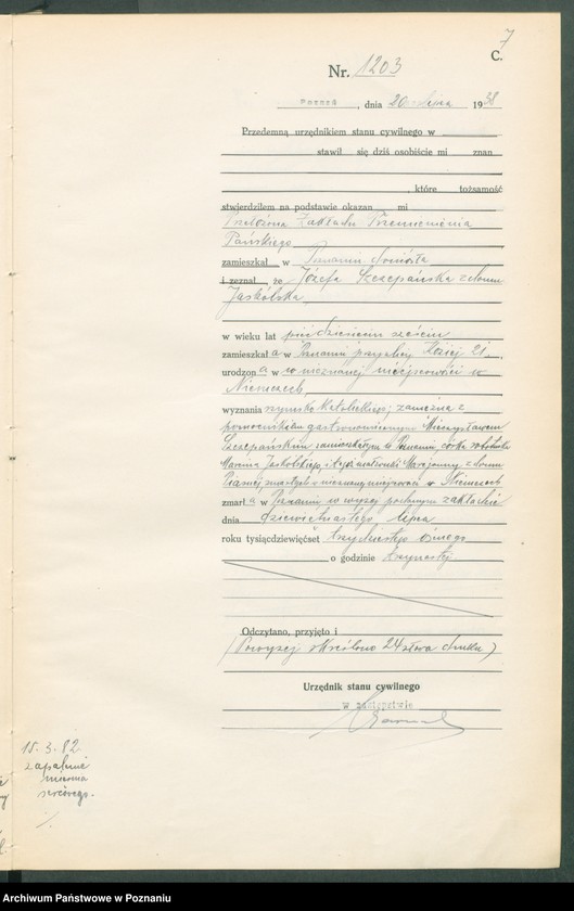 Obraz 9 z jednostki "Księga miejscowa zgonów tom III [Rejestr główny zgonów]"