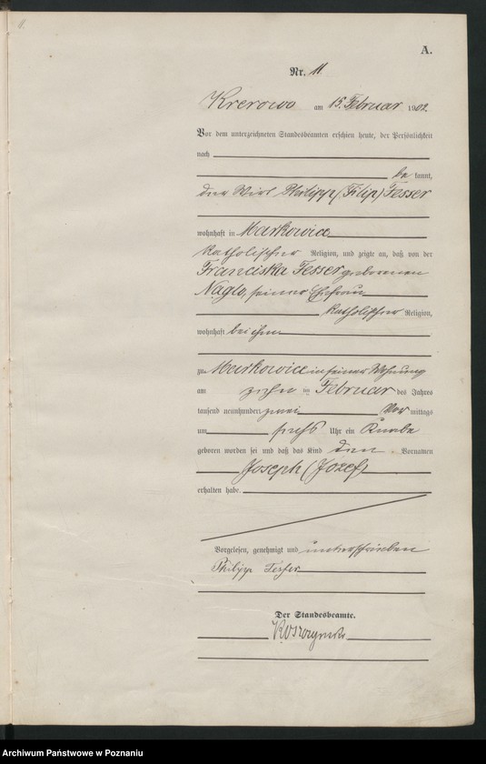 Obraz 14 z jednostki "Geburts-Haupt-Register"