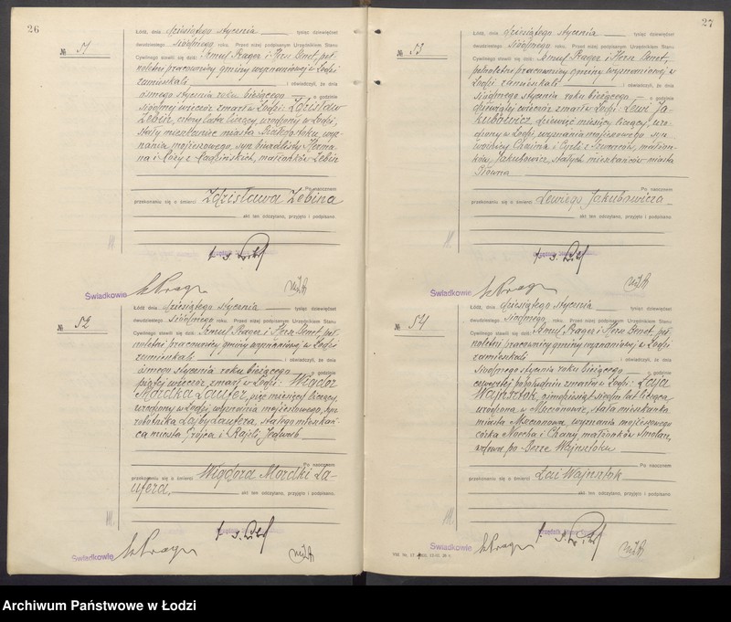 Obraz 16 z jednostki "Akta zgonów od numeru 1 do numeru 999"