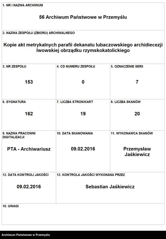 image.from.unit.number "Extractus ex libris metricalibus natorum, copulatorum et mortuorum ecclesia parochialis r.l. Łukawicensis pro anno a Nativitate Christi Domini 1851. Pagi: Łukawiec, Bihale, Szczutków cum Ruda Szczutkowska et Nowa Grobla  [Wyciąg z ksiąg metrykalnych urodzeń, małżeństw i zgonów parafii obrządku łacińskiego w Łukawcu za rok 1851 wsie – Łukawiec, Bihale, Szczutków z Rudą Szczutkowską, Nowa Grobla]"