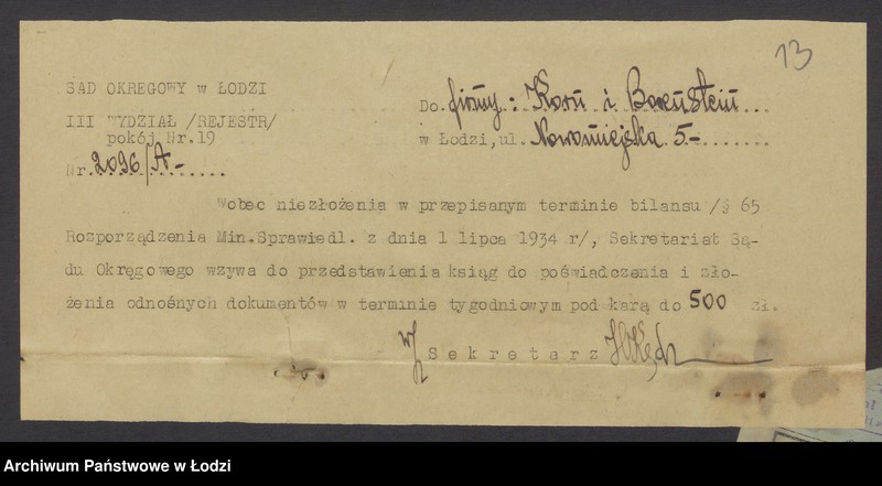 Obraz 15 z jednostki "Fiszel Korn i Hers Icek Borenstein – sprzedaż gotowej garderoby"