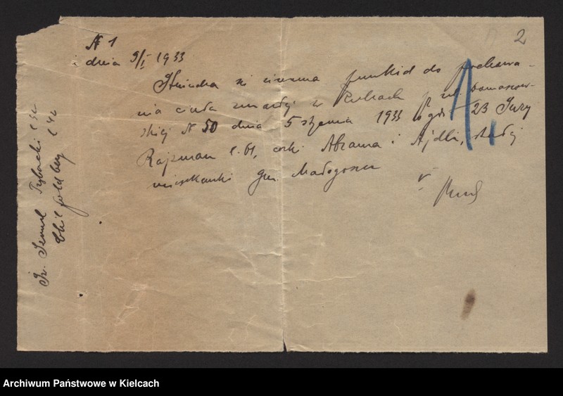 image.from.unit.number "Załączniki do akt zgonu Okręgu Bożniczego Kielce za rok 1933"