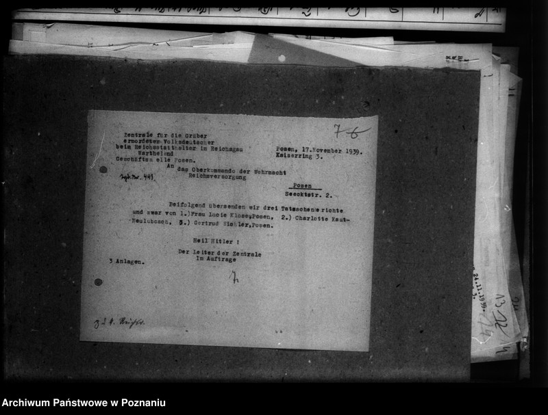 Obraz 11 z jednostki "Kreis Wreschen (Września). Wykazy miejscowych Niemców, którzy zginęli w 1939 roku - korespondecja"