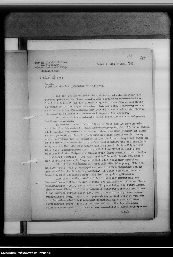 Obraz 18 z jednostki "Mitteilungen an sämtliche Stadt - und Kreissippenämter des Gaues Warthelands"