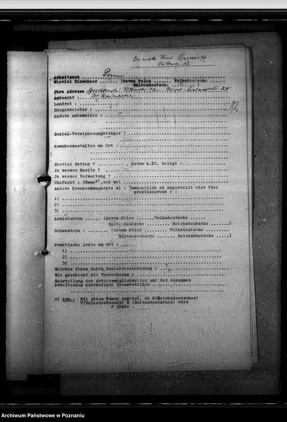 Obraz 17 z jednostki "Amtsärzte - Kreis Posen - Land (wyposażenie szpitali)"