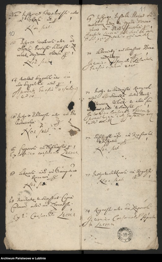 Obraz 8 z jednostki "Regestrum Simplicium Causarum Conseruatarum & Recentium Criminum Anni Dni 1644"