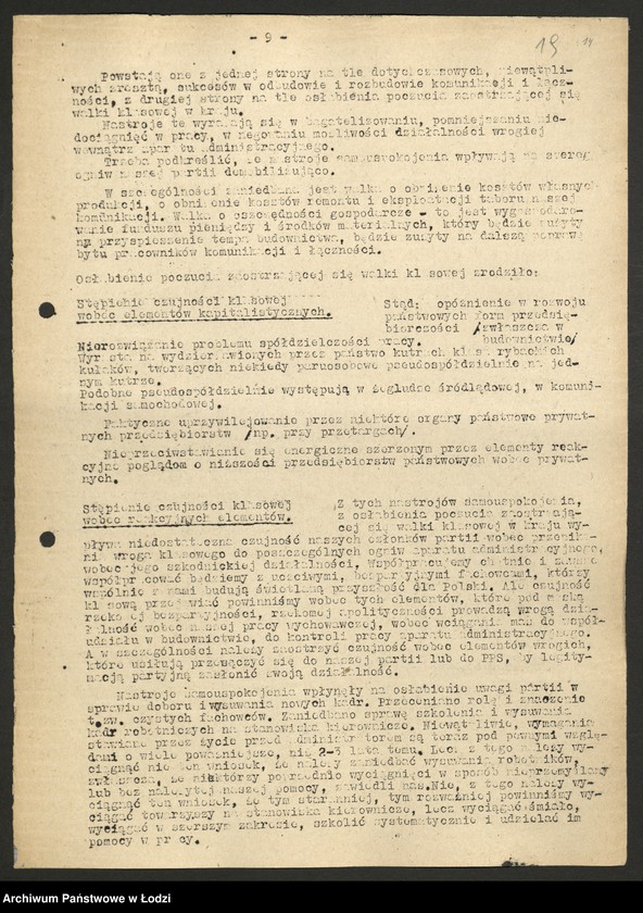 Obraz 20 z jednostki "Instrukcje KC, referaty [wygłoszone na naradach], rezolucje i tezy"