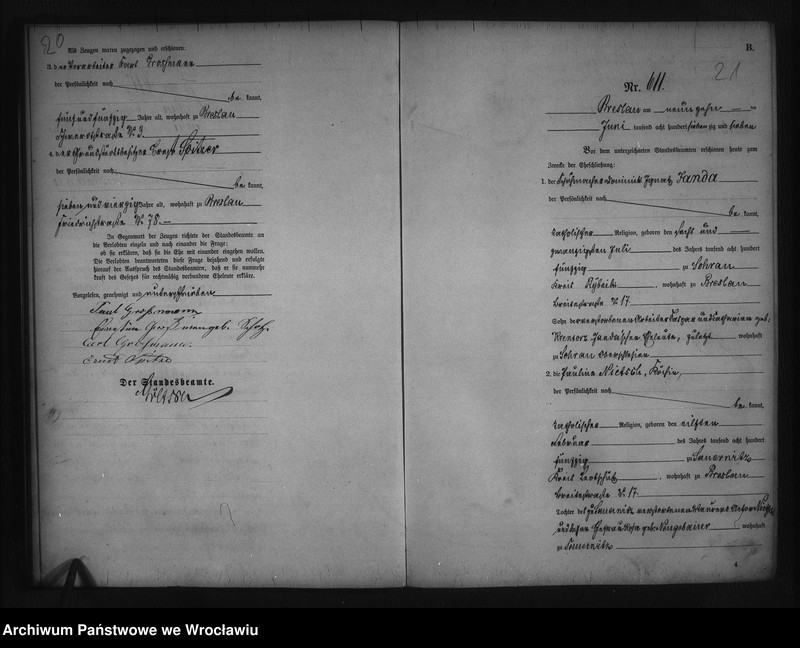 image.from.unit.number "Heiraths-Haupt-Register Breslau I 1877 Band 3"