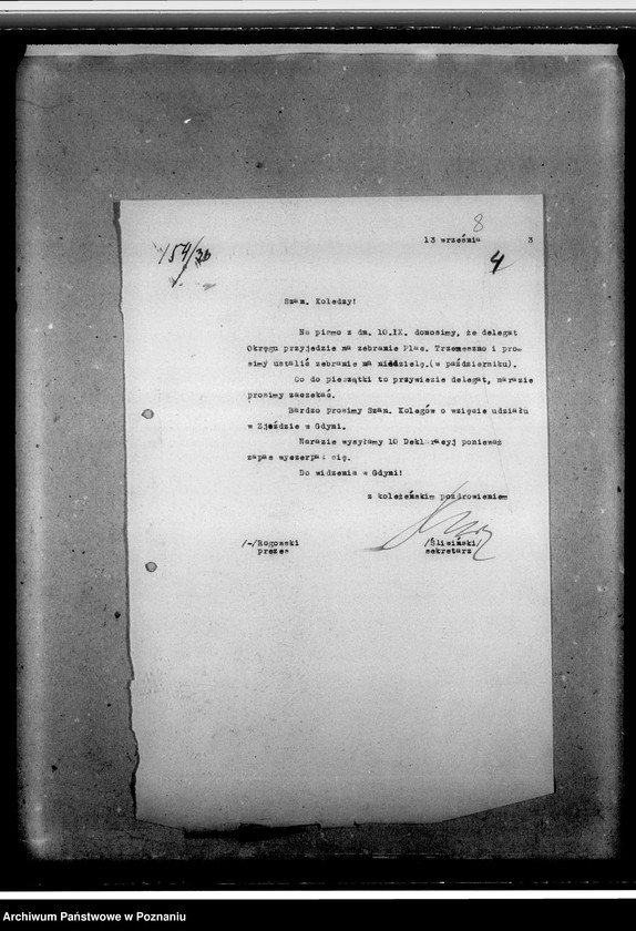 Obraz 12 z jednostki "Sprawy organizacyjne i personalne - członkowie zarządu, listy bezrobotnych, sprawozdania i protokoły zebrań, korespondencja"