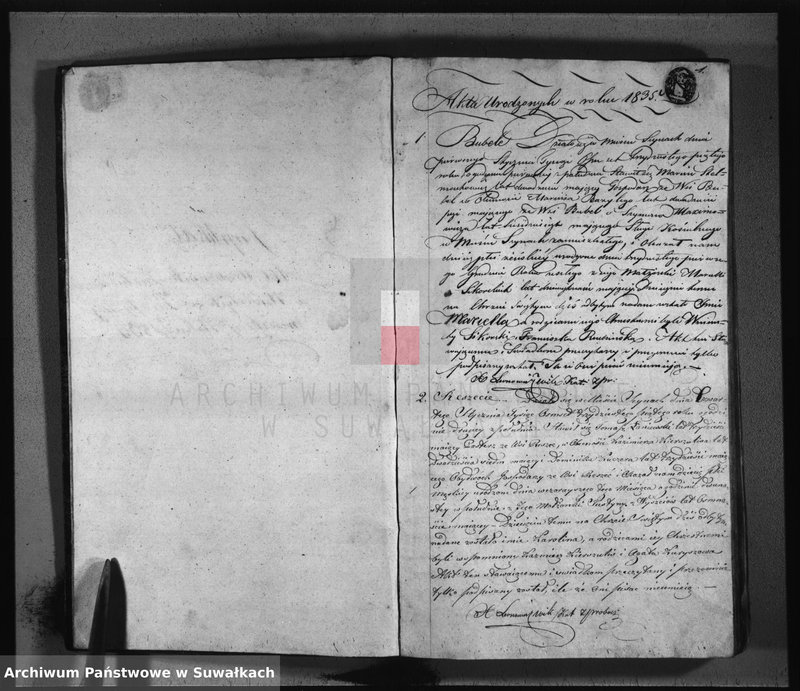 image.from.unit.number "Duplikat akt urodzonych, zaślubionych i umarłych w parafij seyneńskiey roku 1835"