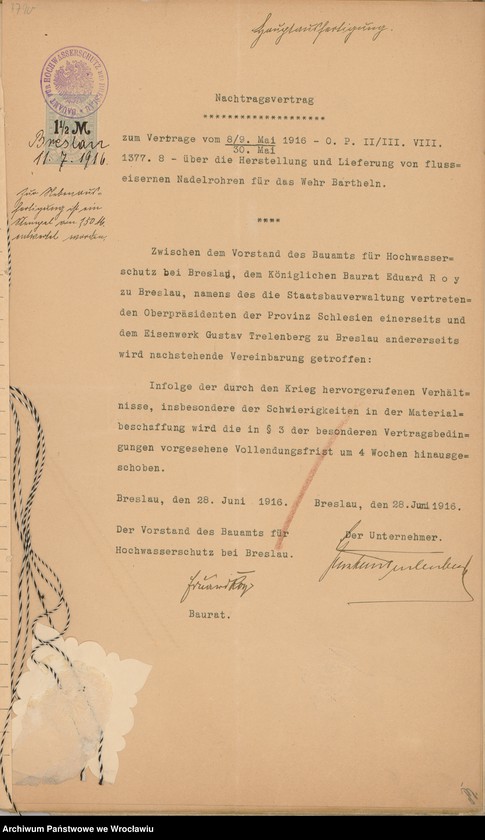 image.from.unit.number "Besondere Bedingungen für die Herstellung und Lieferung von Rohren aus Flusseisen f2r die Nadeln des Wehres Bartheln"