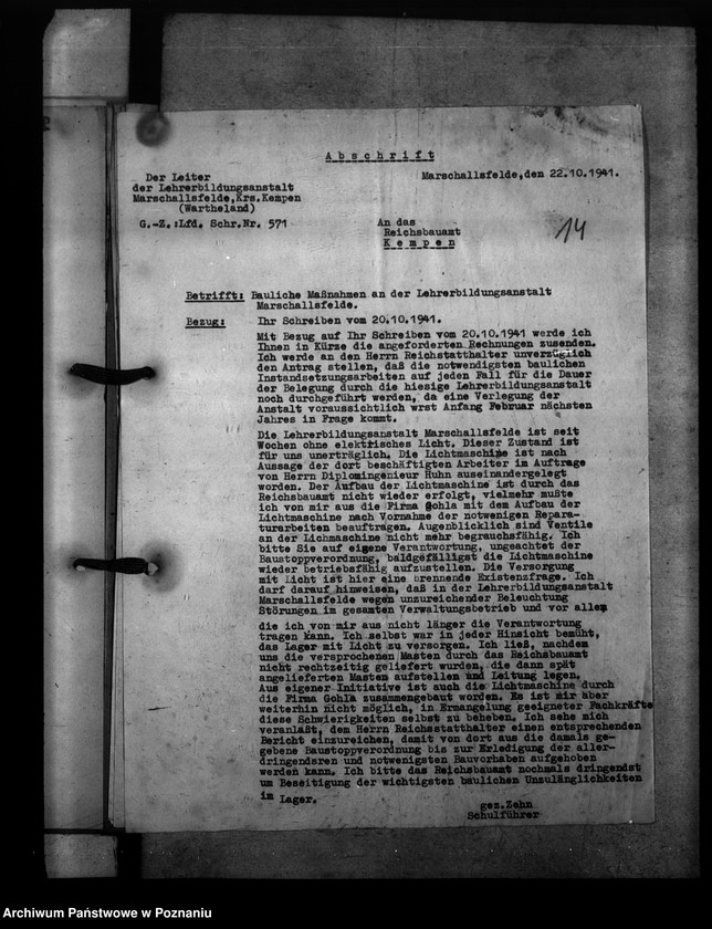 Obraz 18 z jednostki "Lehrerbildungsanstalt Marsehfelde Marszałki powiat Ostrzeszów (Zakład skonfiskowany OO. Salezjanom)"