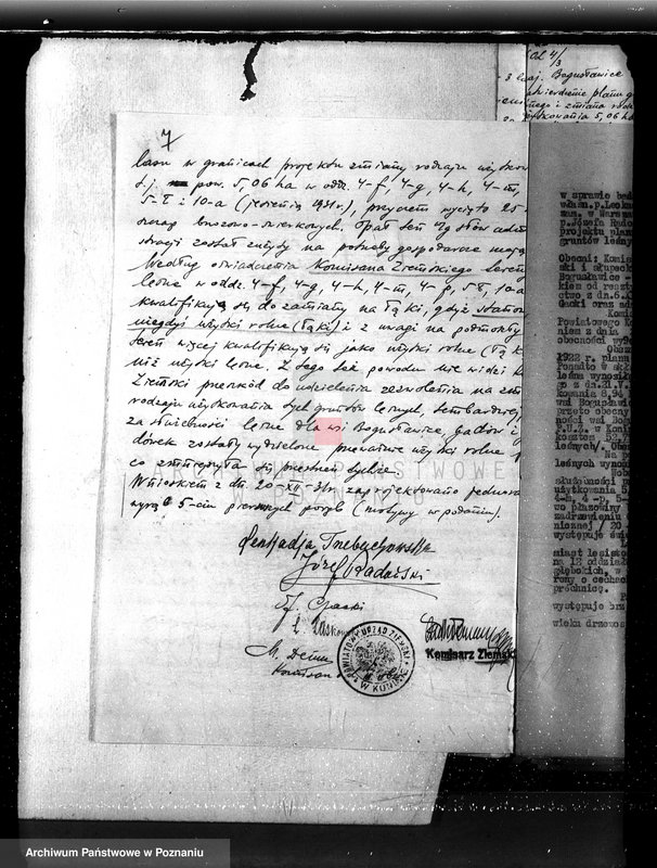 Obraz 11 z jednostki "Sprawa zmiany rodzaju użytków 5,06 ha gruntów leśnych w majątku Bogusławice /powiat koniński/ oraz zatwierdzenie projektu planu gospodarstwa leśnego"