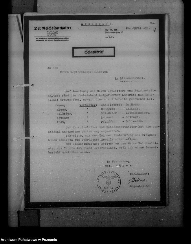 Obraz 14 z jednostki "Służba wojskowa landratów, Reg. Litzmannstadt (Łódź)"