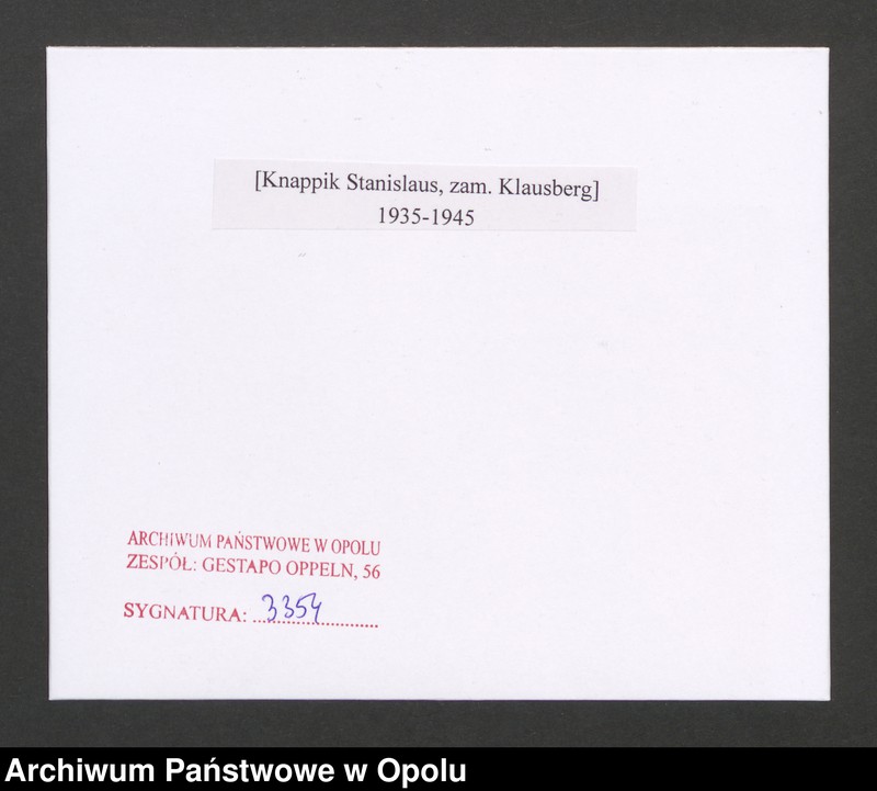 Obraz 2 z jednostki "[Knappik Stanislaus, zam. Klausberg]"