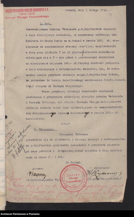 image.from.unit.number "Zarząd Okręgu Związku Weteranów Powstań Narodowych Rzeczypospolitej Polski i Związku Powstańców Wielkopolskich - korespondencja."