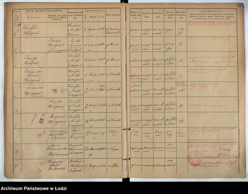 Obraz 16 z jednostki "[Księga ludności stałej m. Łodzi guberni piotrkowskiej nr domu 623-638a]"