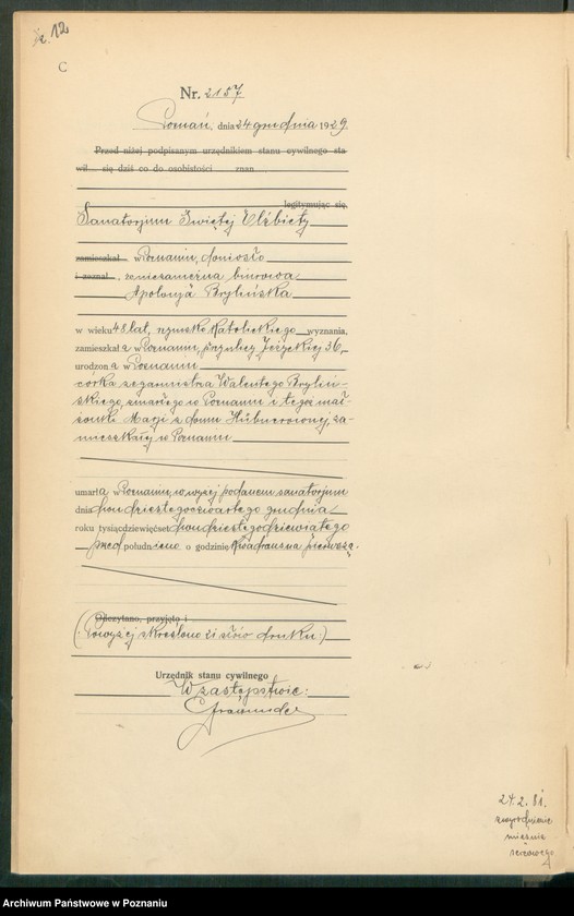 Obraz 14 z jednostki "Księga miejscowa zgonów tom V [Rejestr główny zgonów]"