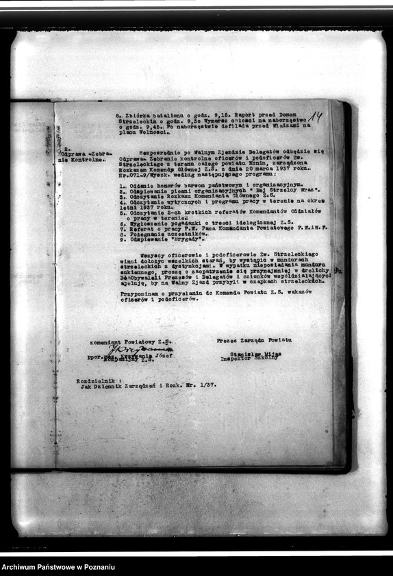 Obraz 18 z jednostki "Dziennik zarządzeń i rozkazów Komendy Powiatowej Związku Strzeleckiego w Koninie"