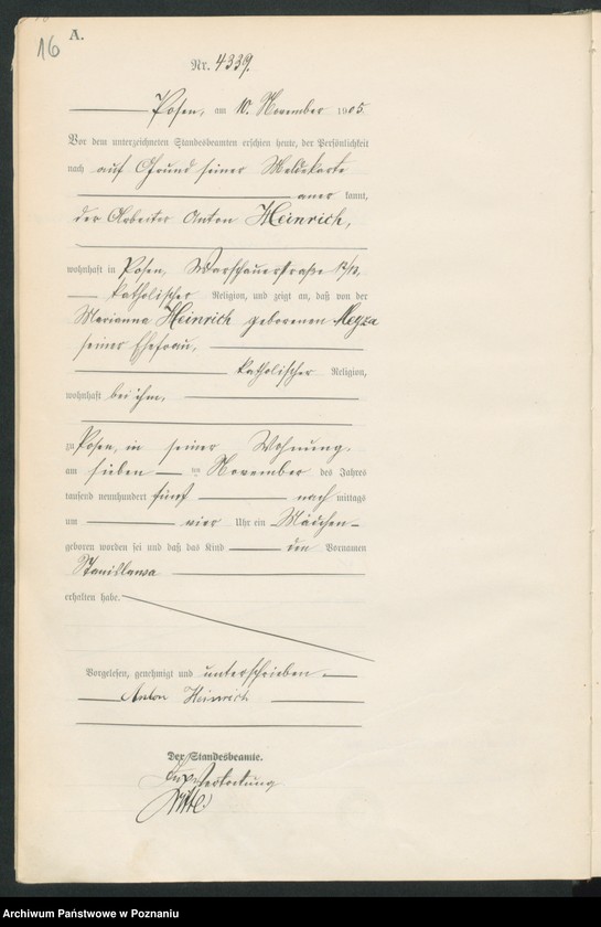 Obraz 18 z jednostki "Księga miejscowa urodzeń tom IX"