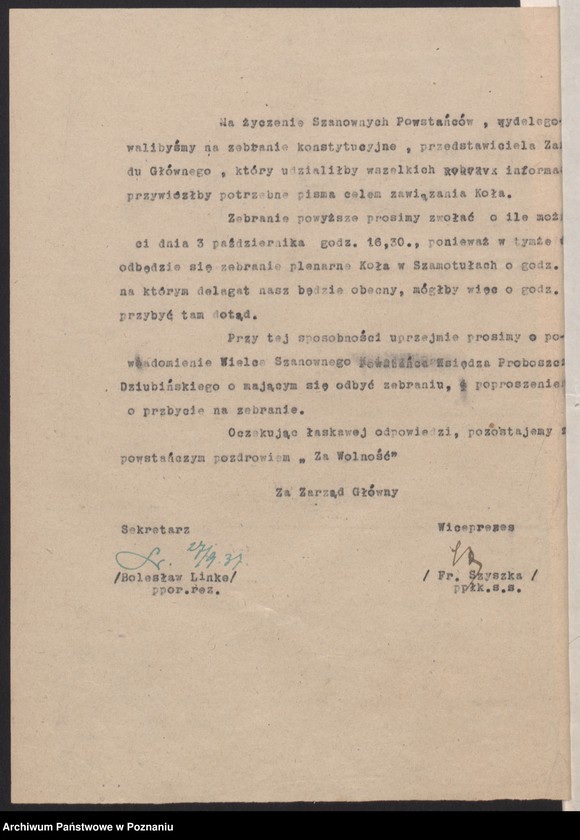 Obraz 5 z jednostki "Obrzycko, powiat Szamotuły - akta koła."