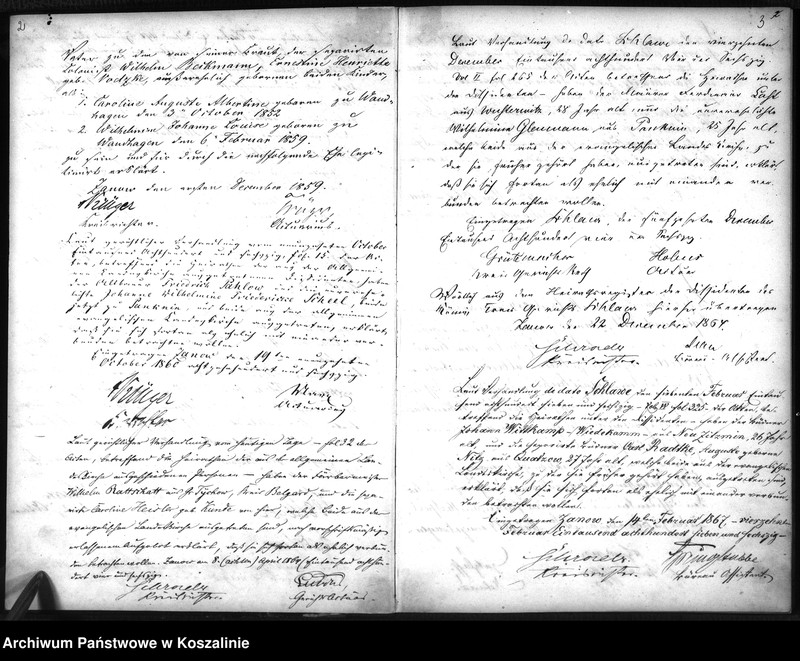 image.from.unit "Register der Königlichen Kreisgerichtskommision zu Zanow betreffend Heiraten unter den Dissidenten"