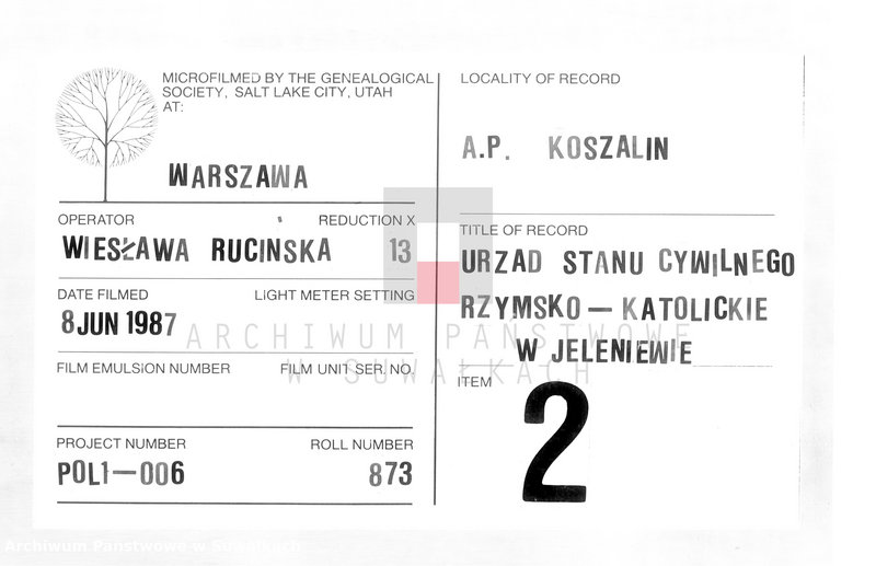 Obraz 1 z jednostki "[Duplikat akt urodzeń, małżeństw i zgonów]"