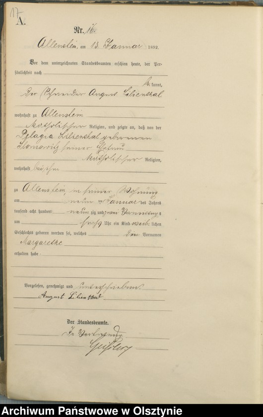 image.from.unit.number "Geburts-Haupt-Register Tom I,Nr 1 - 280"