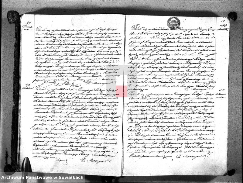 image.from.unit.number "Księga duplikat aktów urodzenia, zaślubin, zgonów w parafii suwalskiey z roku 1845"