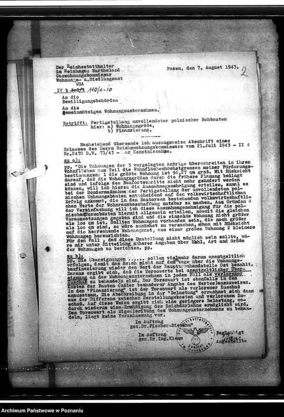 Obraz 7 z jednostki "Fertigstellung unvollendeter polnischer Rohbauten. Grundstücksverkher. Kriegswohnungsbau"