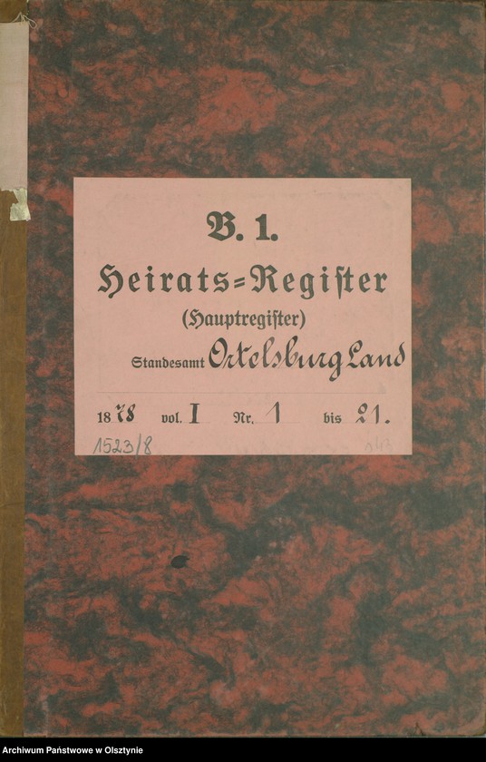 image.from.unit.number "Heiraths-Haupt Register Nr 1 - 21"