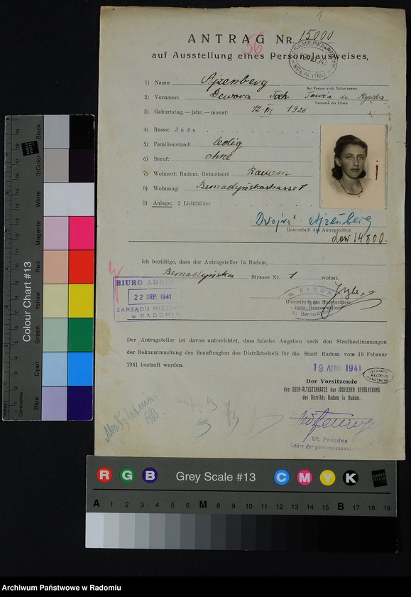 image.from.unit.number "[Wnioski o wydanie dowodów osobistych oraz nie odebrane dowody Ajzenberg Dewora - Ajzenman Szamszon]"