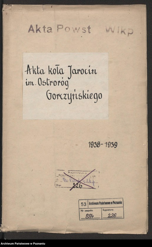 Obraz 2 z jednostki "Akta Koła Jarocin im. Ostroróg Górzyńskiego."