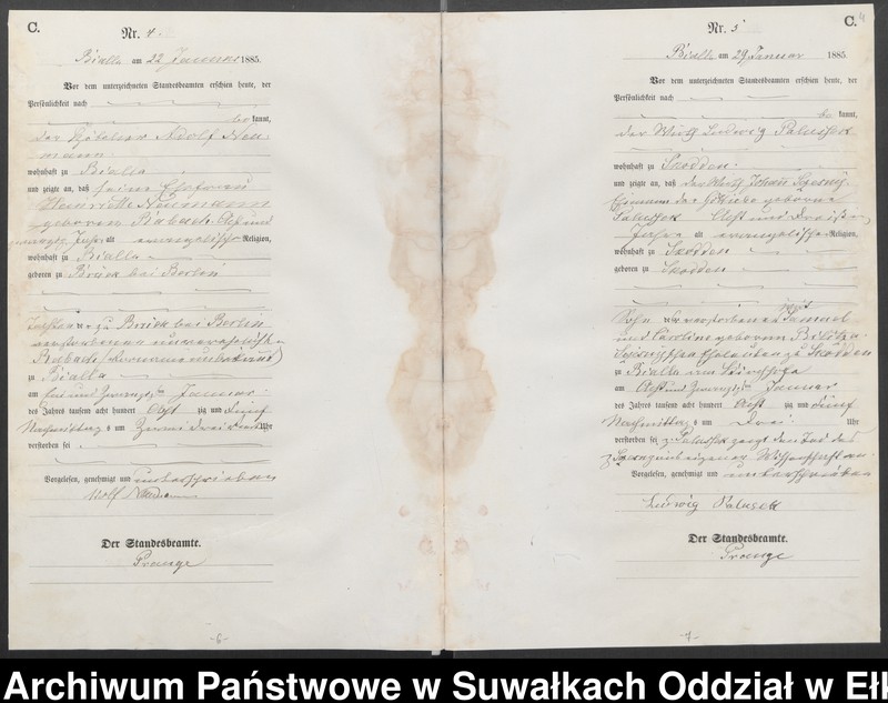 image.from.unit.number "Sterbe-Haupt-Register des Königlichen Preussischen Standes-Amtes Bialla Kreis Johannisburg"