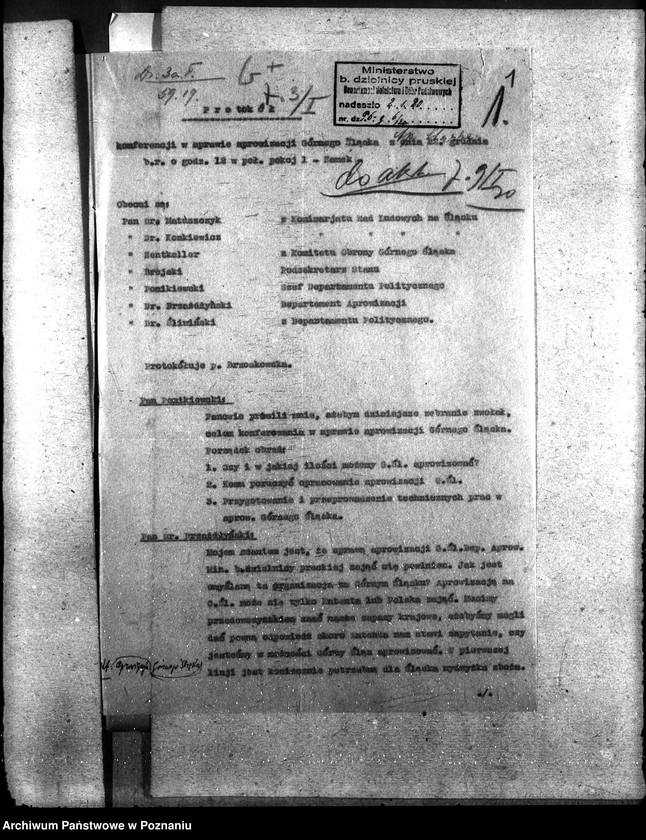 Obraz 5 z jednostki "Sprawy szczegółowo adm. Aprowizacja Górnego Śląska"