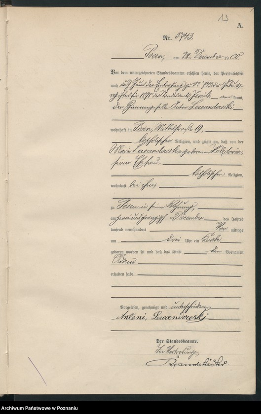 Obraz 16 z jednostki "Księga miejscowa urodzeń"