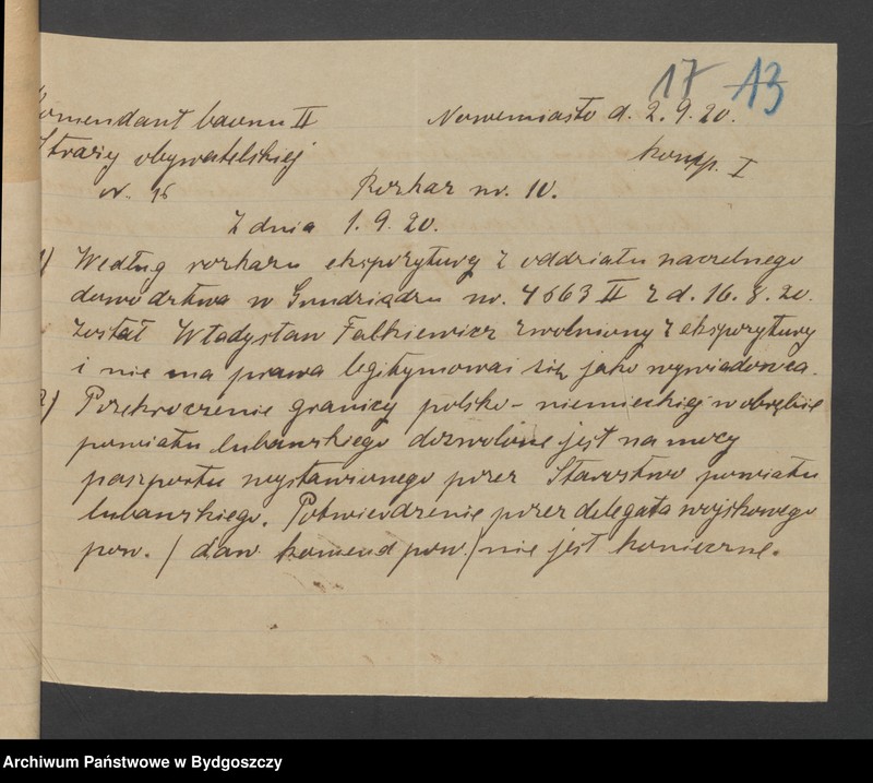 image.from.unit.number "Rozkazy [wewnętrzne i tajne wydane przez Komendę Powiatową Zachodniej Straży Obywatelskiej w Nowym Mieście]"