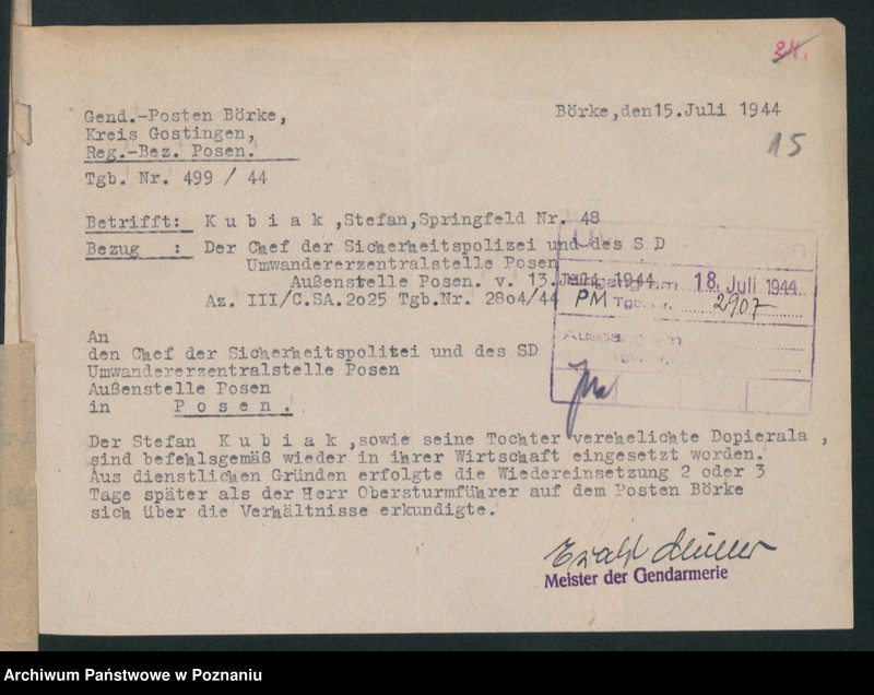 Obraz 18 z jednostki "Verdrängungslisten Gostigen [Gostyń]"