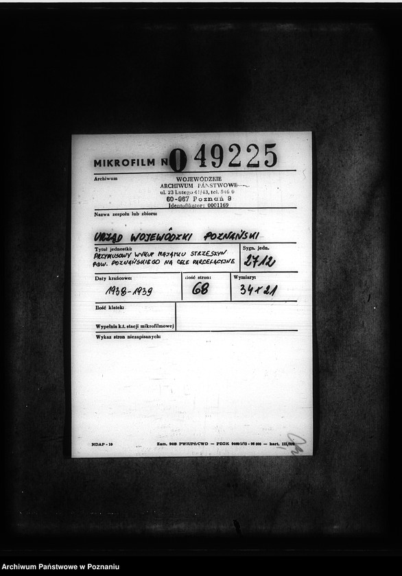 Obraz 2 z jednostki "Przymusowy wykup majątku Strzeszyn powiatu poznańskiego na cele parcelacyjne"